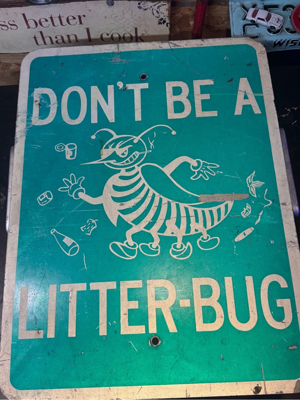 DON'T BE A LITTER-BUG Vintage Rare** original 70-80 era 18x24